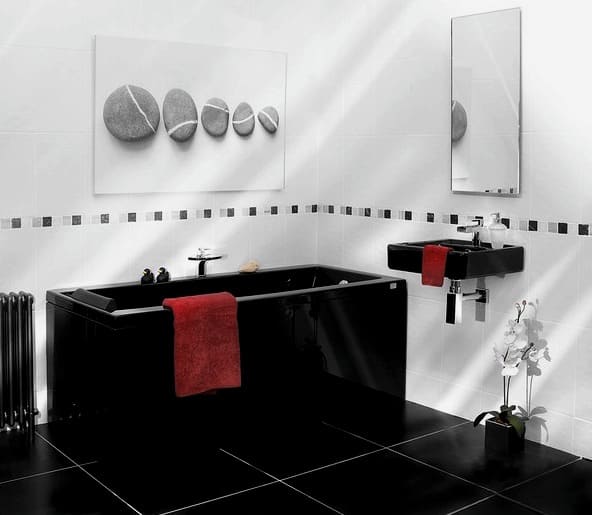 črno-bel dizajn kopeli