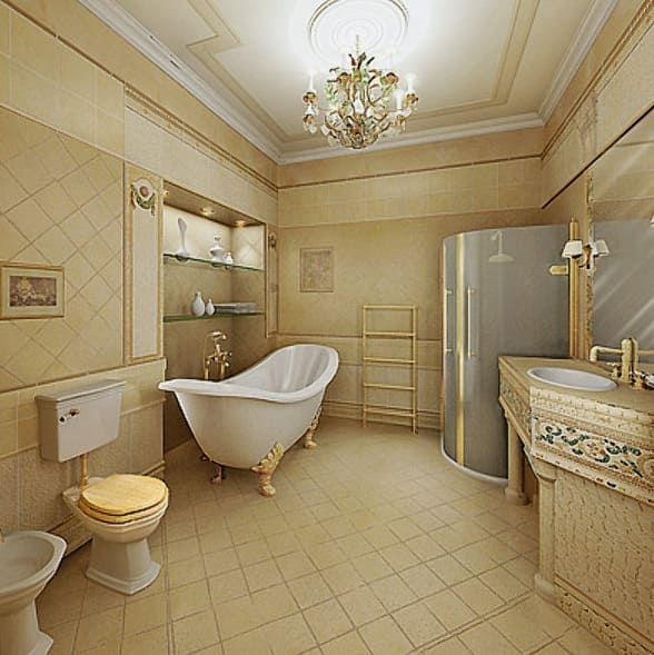 Kombinirana kopalnica v klasičnem slogu