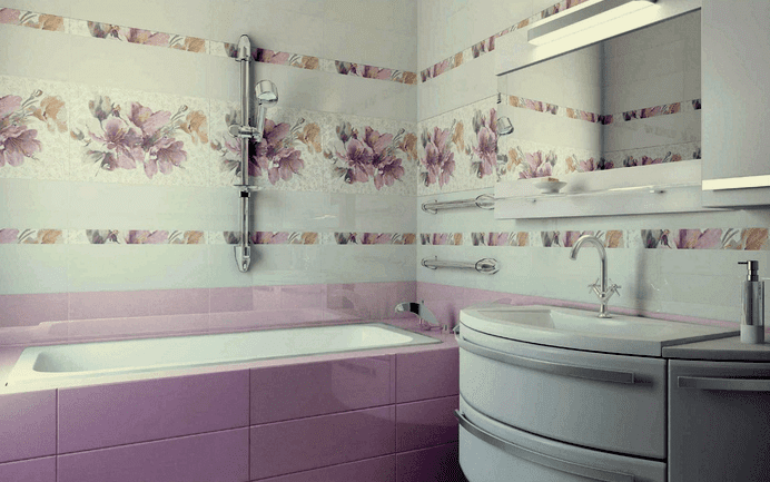 Cvetlična tema v oblikovanju kopalnice