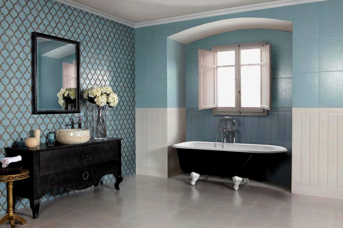 Stene - kopalnica v slogu Provence